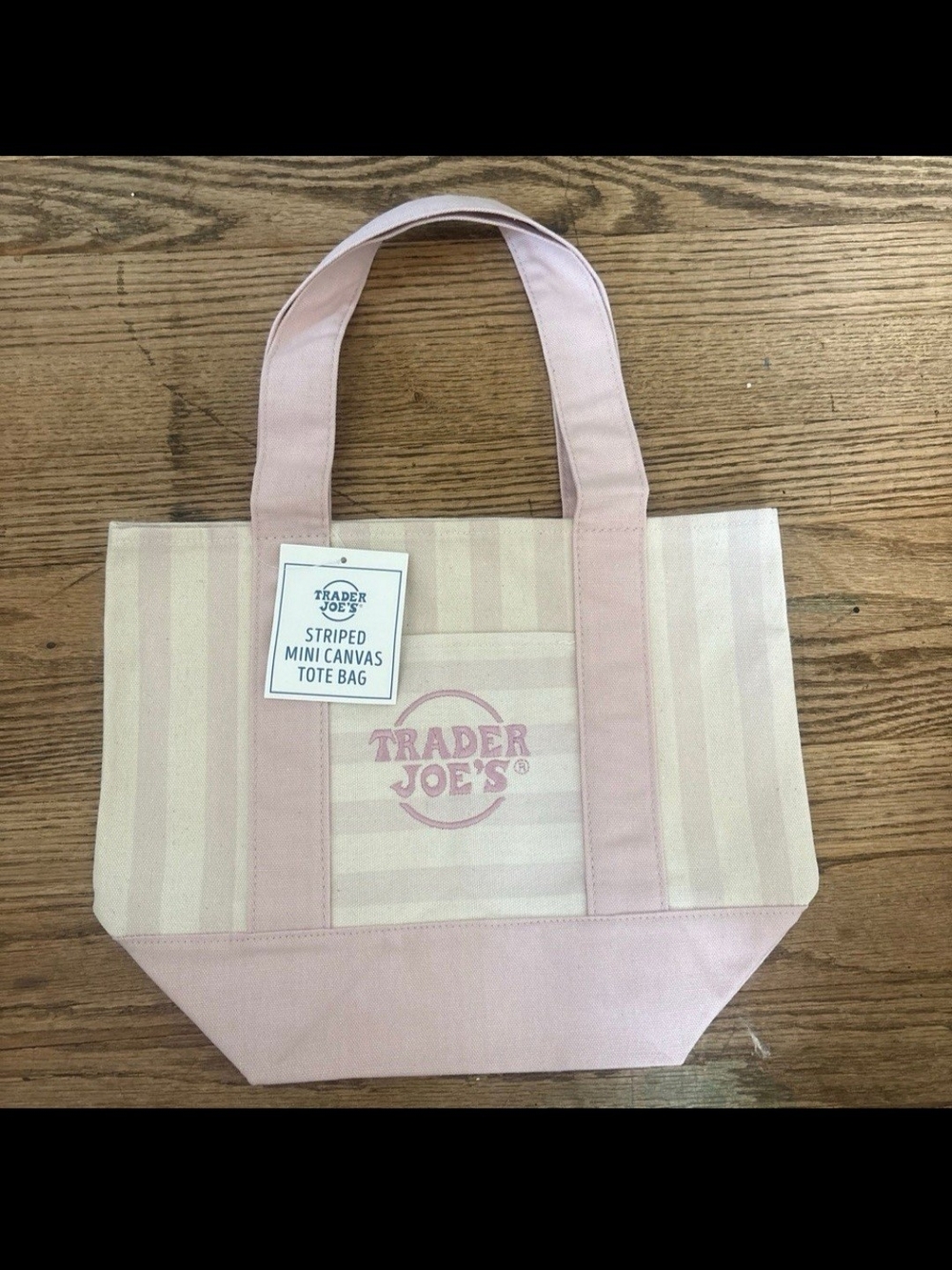Trader Joe's Pastel Stripe Tote Bag Set- Green, Pink, Blue And Beige - Picture 3 of 6